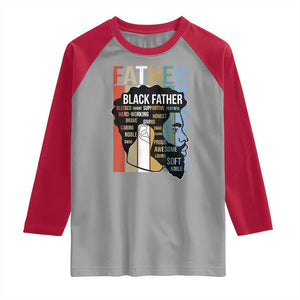 African American Black Father Raglan Shirt Fathers Day Juneteenth TS11 Sport Gray Red Print Your Wear