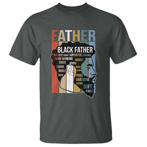 African American Black Father T Shirt Fathers Day Juneteenth TS11 Dark Heather Print Your Wear