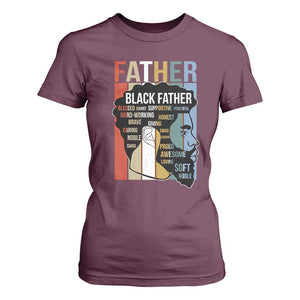 African American Black Father T Shirt For Women Fathers Day Juneteenth TS11 Maroon Print Your Wear