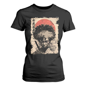 African American Female Samurai Warrior T Shirt For Women Japanese Art Black Onna Bugeisha TS11 Black Print Your Wear