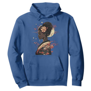 African American Geisha Kimono Blasian Japanese Sakura Hoodie TS11 Royal Blue Print Your Wear