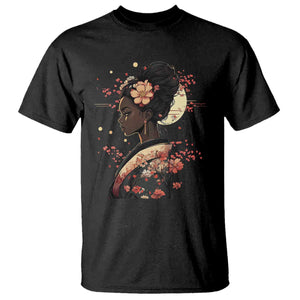 African American Geisha Kimono Blasian Japanese Sakura T Shirt TS11 Black Print Your Wear