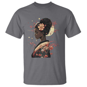 African American Geisha Kimono Blasian Japanese Sakura T Shirt TS11 Charcoal Print Your Wear