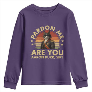 Alexander Hamilton Cat Youth Sweatshirt Funny Gifts For Fans Cat Lovers TS10 Purple Print Your Wear