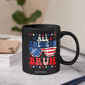 All American Bruh Patriotic 4th Of July Coffee Mug USA Flag Sunglasses Teens Kids TS10 Print Your Wear