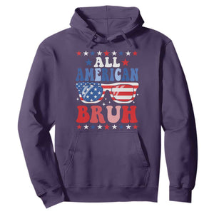 All American Bruh Patriotic 4th Of July Hoodie USA Flag Sunglasses Teens Kids TS10 Purple Print Your Wear