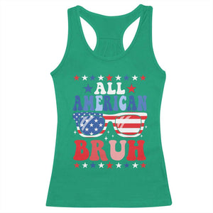 All American Bruh Patriotic 4th Of July Racerback Tank Top USA Flag Sunglasses Teens Kids TS10 Irish Green Print Your Wear