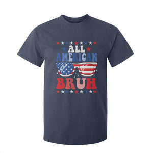 All American Bruh Patriotic 4th Of July T Shirt For Kid USA Flag Sunglasses Teens Kids TS10 Navy Print Your Wear