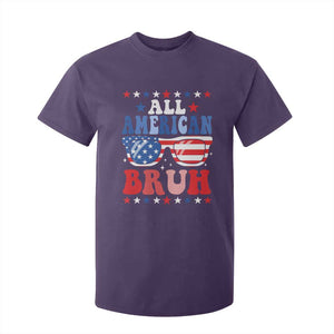 All American Bruh Patriotic 4th Of July T Shirt For Kid USA Flag Sunglasses Teens Kids TS10 Purple Print Your Wear