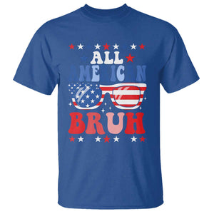 All American Bruh Patriotic 4th Of July T Shirt USA Flag Sunglasses Teens Kids TS10 Royal Blue Print Your Wear