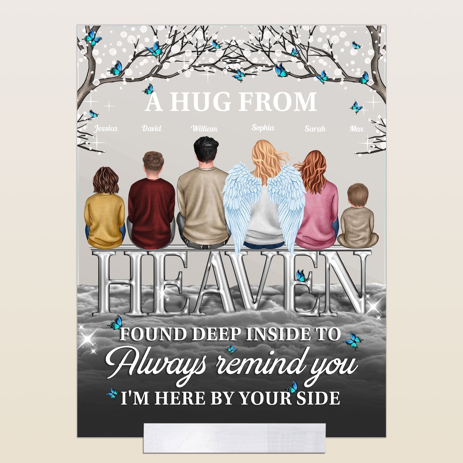 Personalized Always Here By Your Side Acrylic Plaque Memorial Gift, Sympathy Gift CTM Acrylic Table Sign 4" x 6 " Custom - Printyourwear