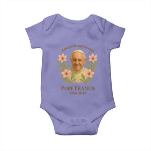 Always in Our Hearts Pope Francis Baby Onesie Viva il Papa 1936-2025 TS02 Violet Print Your Wear