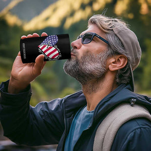 America God Shed His Grace on Thee 4th of July 4 in 1 Can Cooler Tumbler Patriotic American Flag Cross TS10 Print Your Wear