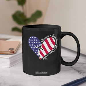 America God Shed His Grace on Thee 4th of July Coffee Mug Patriotic American Flag Cross TS10 Print Your Wear