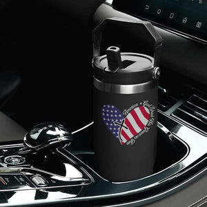 America God Shed His Grace on Thee 4th of July Flip Straw Tumbler Patriotic American Flag Cross TS10 Print Your Wear