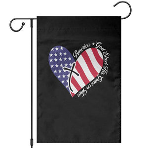America God Shed His Grace on Thee 4th of July Garden Flag Patriotic American Flag Cross TS10 Black Print Your Wear