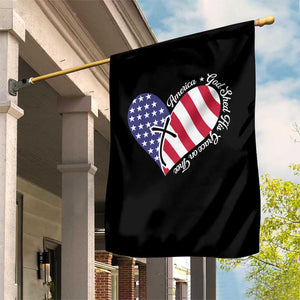 America God Shed His Grace on Thee 4th of July Garden Flag Patriotic American Flag Cross TS10 Print Your Wear