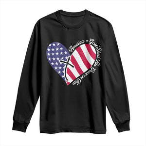 America God Shed His Grace on Thee 4th of July Long Sleeve Shirt Patriotic American Flag Cross TS10 Black Print Your Wear