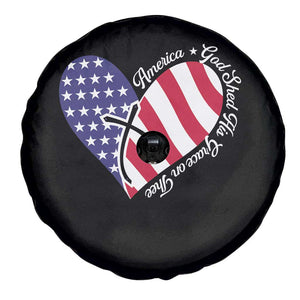 America God Shed His Grace on Thee 4th of July Spare Tire Cover Patriotic American Flag Cross TS10 Print Your Wear