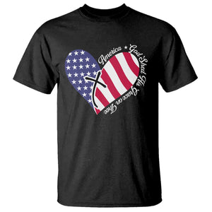 America God Shed His Grace on Thee 4th of July T Shirt Patriotic American Flag Cross TS10 Black Print Your Wear