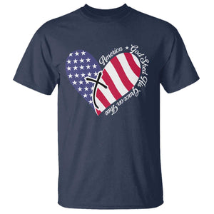 America God Shed His Grace on Thee 4th of July T Shirt Patriotic American Flag Cross TS10 Navy Print Your Wear