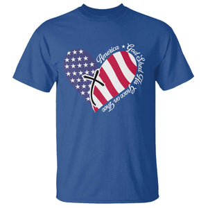 America God Shed His Grace on Thee 4th of July T Shirt Patriotic American Flag Cross TS10 Royal Blue Print Your Wear