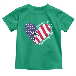 America God Shed His Grace on Thee 4th of July Toddler T Shirt Patriotic American Flag Cross TS10 Irish Green Print Your Wear