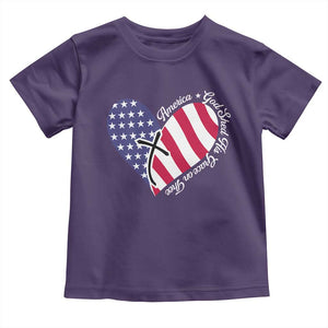 America God Shed His Grace on Thee 4th of July Toddler T Shirt Patriotic American Flag Cross TS10 Purple Print Your Wear