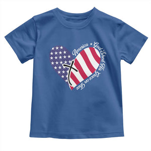 America God Shed His Grace on Thee 4th of July Toddler T Shirt Patriotic American Flag Cross TS10 Royal Blue Print Your Wear