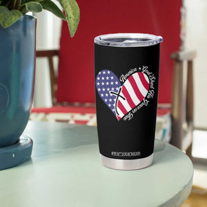America God Shed His Grace on Thee 4th of July Tumbler Cup Patriotic American Flag Cross TS10 Print Your Wear