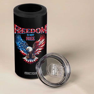 American Flag Bald Eagle 4 in 1 Can Cooler Tumbler Patriotic Eagle 4th of July Freedom Is Not Free TS10 Print Your Wear