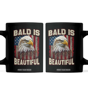 American Flag Bald Eagle Coffee Mug Bald Is Beautiful Retro 4th of July Independence Day TS10 Black Print Your Wear