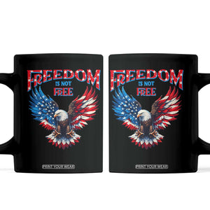 American Flag Bald Eagle Coffee Mug Patriotic Eagle 4th of July Freedom Is Not Free TS10 Black Print Your Wear