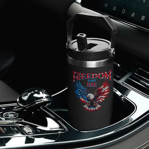 American Flag Bald Eagle Flip Straw Tumbler Patriotic Eagle 4th of July Freedom Is Not Free TS10 Print Your Wear