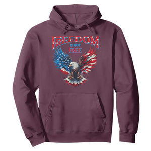 American Flag Bald Eagle Hoodie Patriotic Eagle 4th of July Freedom Is Not Free TS10 Maroon Print Your Wear