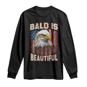 American Flag Bald Eagle Long Sleeve Shirt Bald Is Beautiful Retro 4th of July Independence Day TS10 Black Print Your Wear
