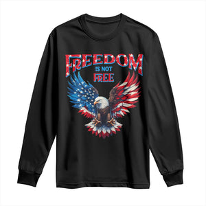 American Flag Bald Eagle Long Sleeve Shirt Patriotic Eagle 4th of July Freedom Is Not Free TS10 Black Print Your Wear