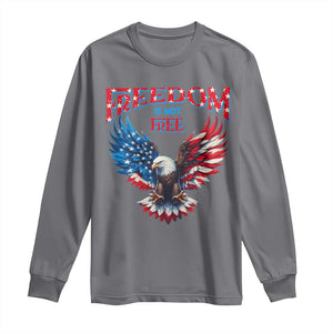 American Flag Bald Eagle Long Sleeve Shirt Patriotic Eagle 4th of July Freedom Is Not Free TS10 Charcoal Print Your Wear