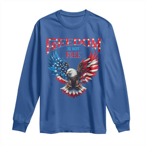 American Flag Bald Eagle Long Sleeve Shirt Patriotic Eagle 4th of July Freedom Is Not Free TS10 Royal Blue Print Your Wear