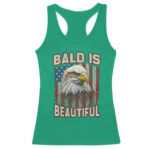 American Flag Bald Eagle Racerback Tank Top Bald Is Beautiful Retro 4th of July Independence Day TS10 Irish Green Print Your Wear