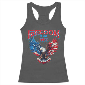 American Flag Bald Eagle Racerback Tank Top Patriotic Eagle 4th of July Freedom Is Not Free TS10 Dark Heather Print Your Wear