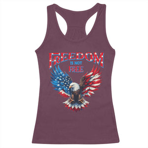 American Flag Bald Eagle Racerback Tank Top Patriotic Eagle 4th of July Freedom Is Not Free TS10 Maroon Print Your Wear