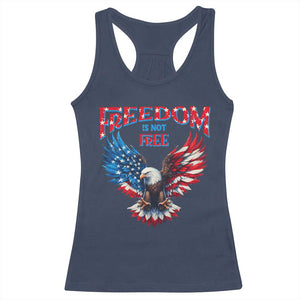American Flag Bald Eagle Racerback Tank Top Patriotic Eagle 4th of July Freedom Is Not Free TS10 Navy Print Your Wear