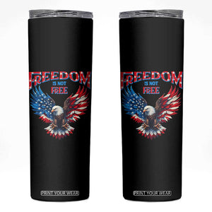 American Flag Bald Eagle Skinny Tumbler Patriotic Eagle 4th of July Freedom Is Not Free TS10 Black Print Your Wear