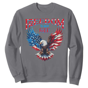 American Flag Bald Eagle Sweatshirt Patriotic Eagle 4th of July Freedom Is Not Free TS10 Charcoal Print Your Wear
