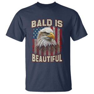 American Flag Bald Eagle T Shirt Bald Is Beautiful Retro 4th of July Independence Day TS10 Navy Print Your Wear