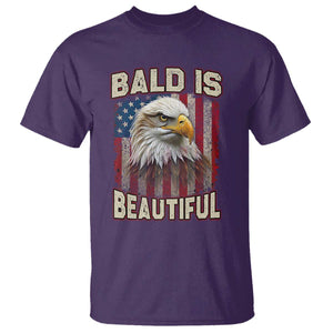 American Flag Bald Eagle T Shirt Bald Is Beautiful Retro 4th of July Independence Day TS10 Purple Print Your Wear