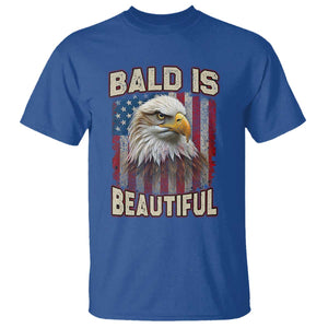 American Flag Bald Eagle T Shirt Bald Is Beautiful Retro 4th of July Independence Day TS10 Royal Blue Print Your Wear