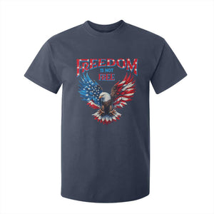 American Flag Bald Eagle T Shirt For Kid Patriotic Eagle 4th of July Freedom Is Not Free TS10 Navy Print Your Wear