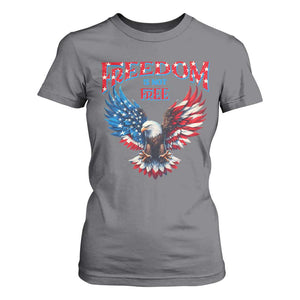 American Flag Bald Eagle T Shirt For Women Patriotic Eagle 4th of July Freedom Is Not Free TS10 Charcoal Print Your Wear
